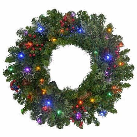 APARATO 26 in.  LED Prelit Decorated Multi Mixed Cedar Pine Wreath, 4PK AP2514988